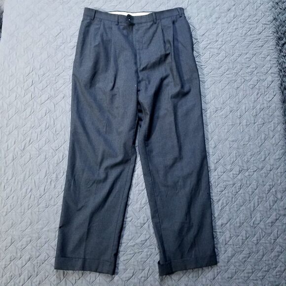 Lauren Ralph Lauren Dress Pants Mens 36x32 Black Total Comfort Flat Front Wool